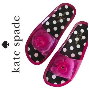 KATE SPADE Jelly Sandals Slides Pink Black Sz 7
